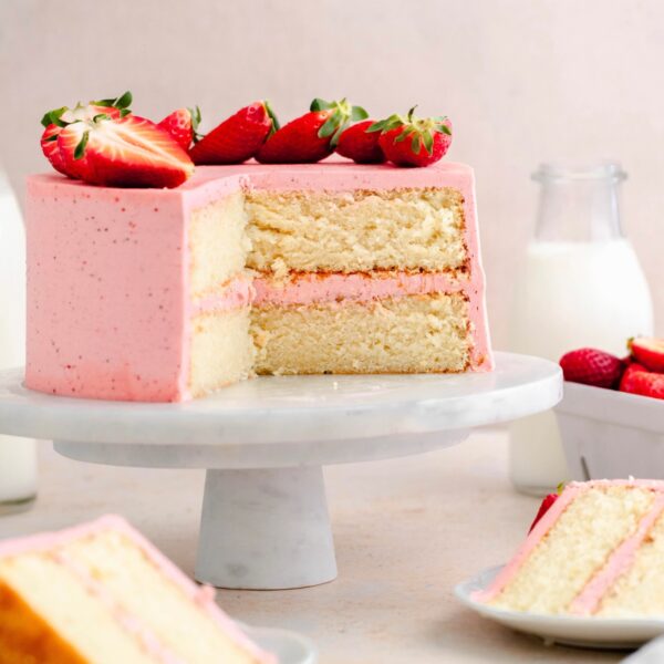 Strawberry Lemon Layer Cake - Julie Marie Eats