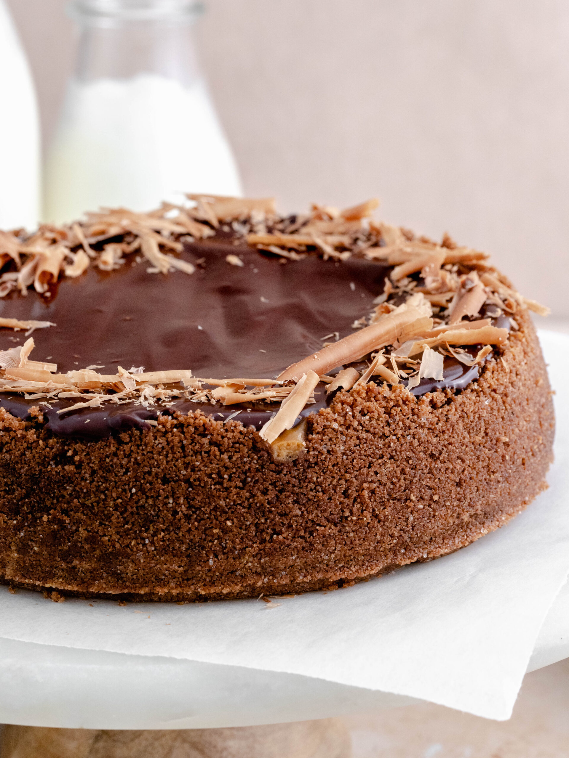 Espresso cheesecake on a tray.