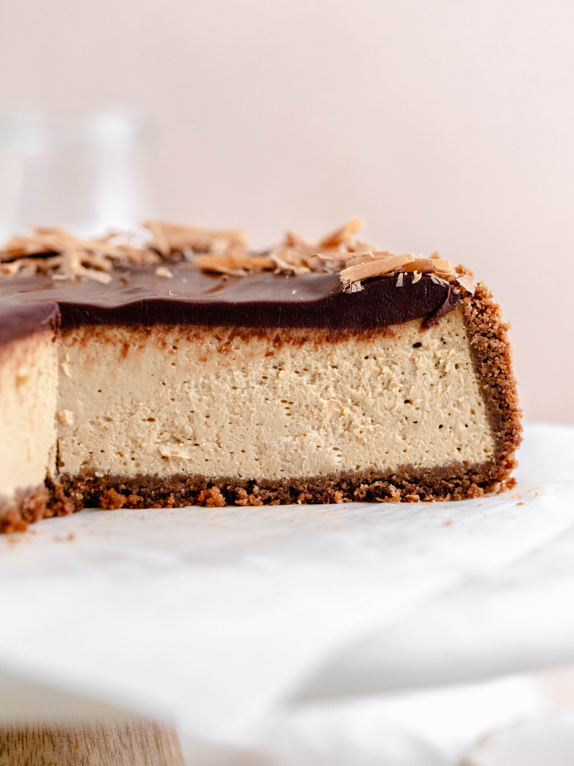 Showing the inside of the Espresso cheesecake.
