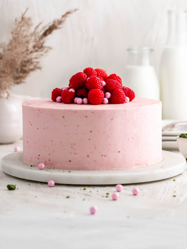 Raspberry Pistachio Cake - Julie Marie Eats