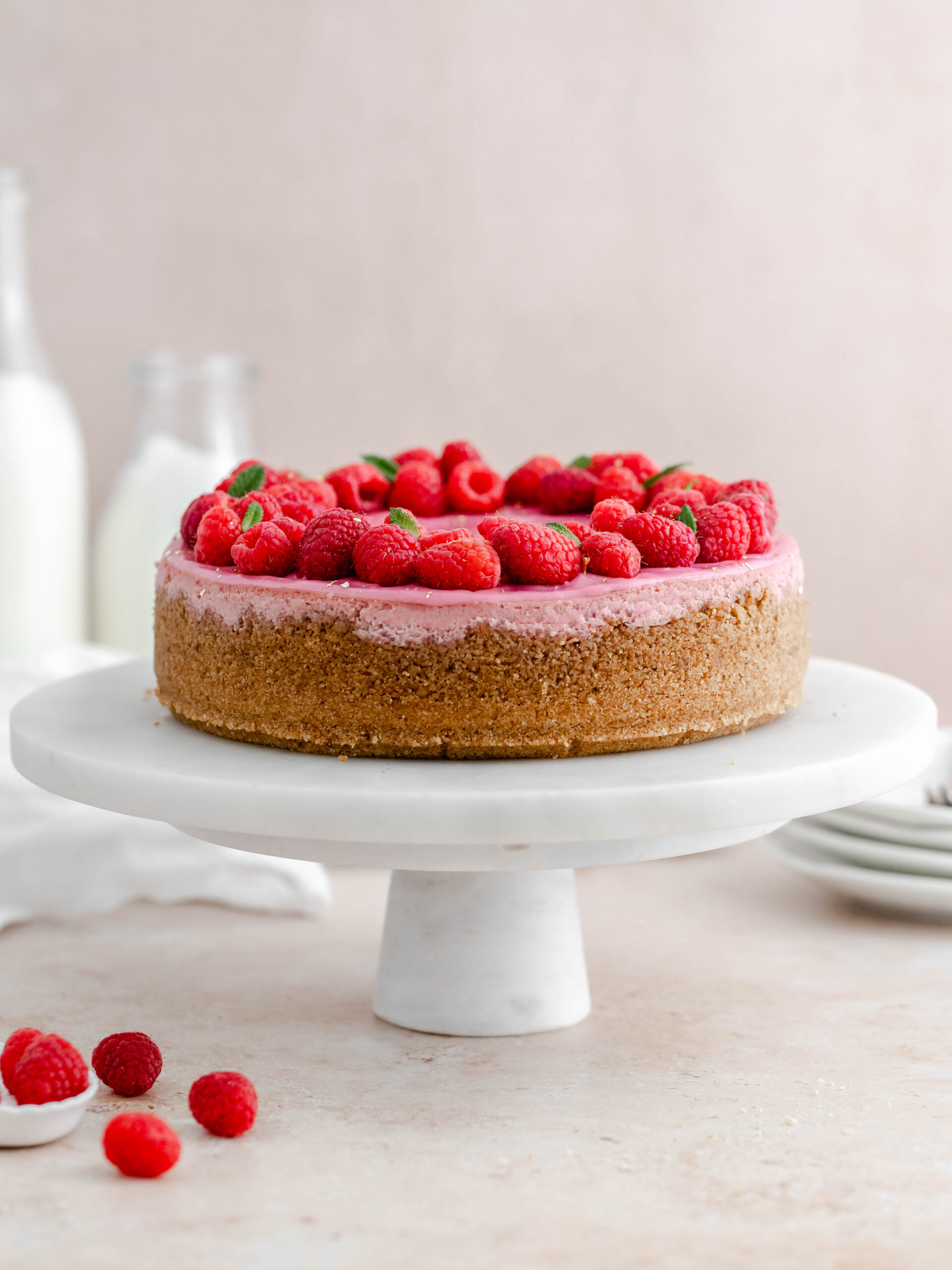 Fresh and creamy Raspberry Cheesecake
