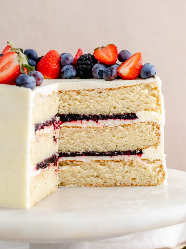 Strawberry and Blueberry Layer Cake - Julie Marie Eats