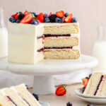 Strawberry and blueberry layer cake