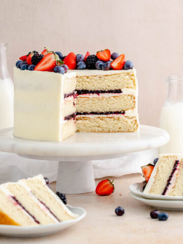 Strawberry and Blueberry Layer Cake - Julie Marie Eats