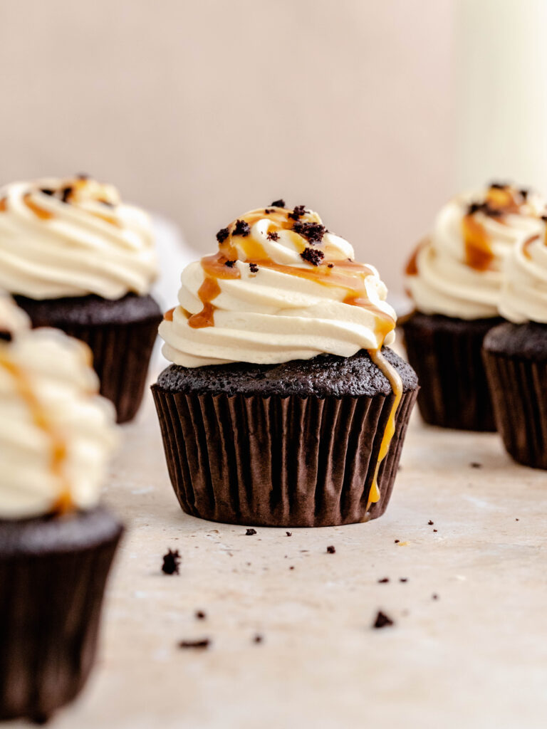 Caramel Filled Cupcakes - Julie Marie Eats