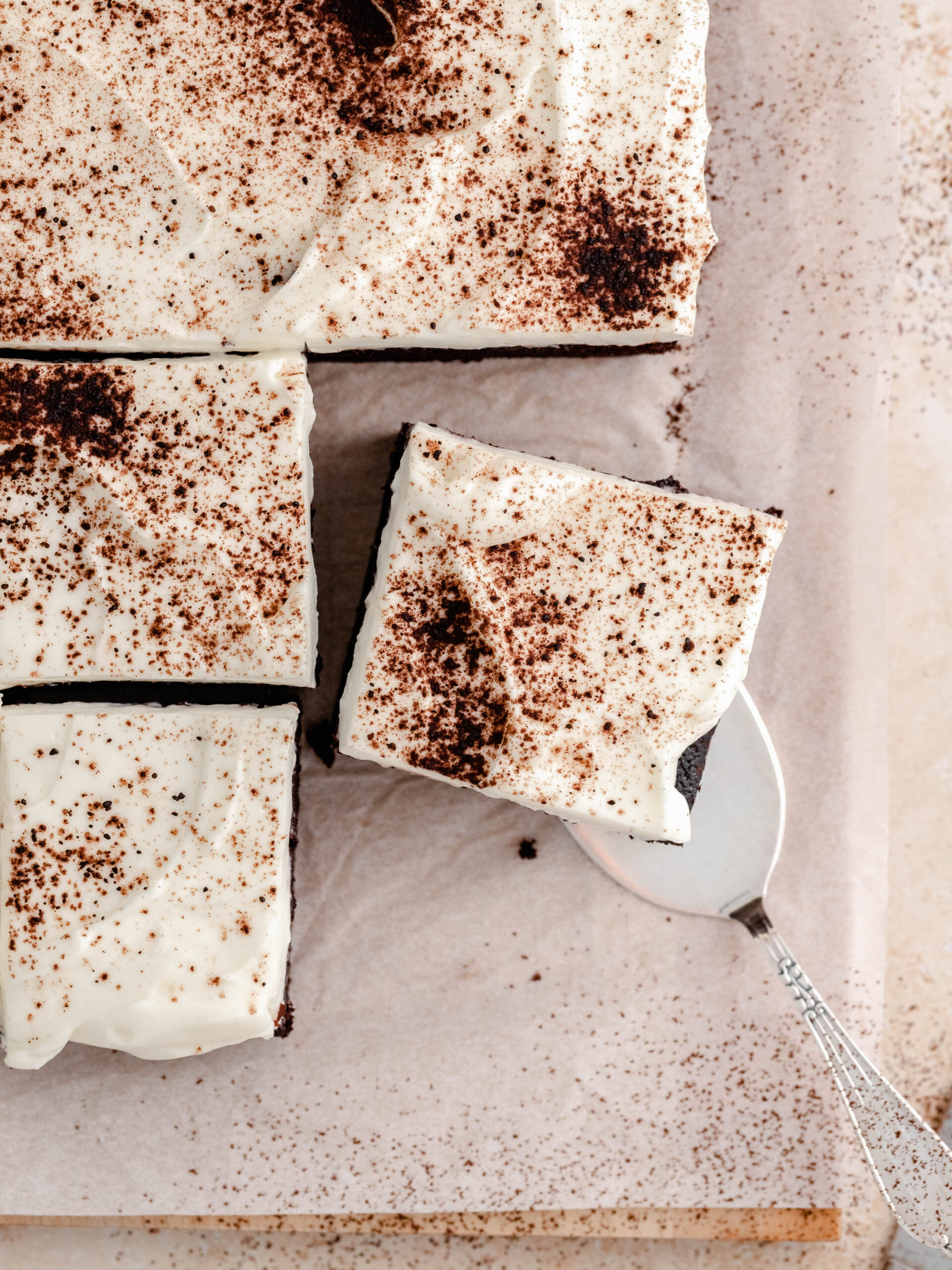 A slice of the chocolate mascarpone cake.