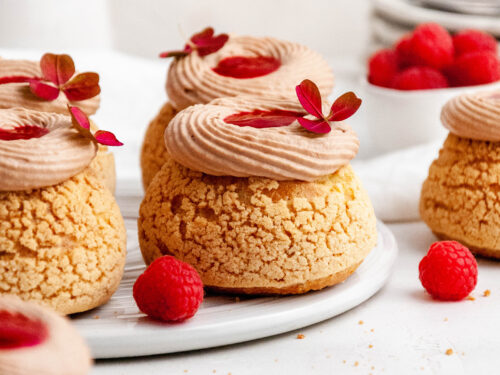 Choux au Craquelin with Raspberry and Nutella - Julie Marie Eats