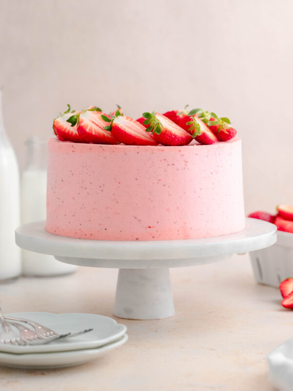 Strawberry Lemon Layer Cake - Julie Marie Eats