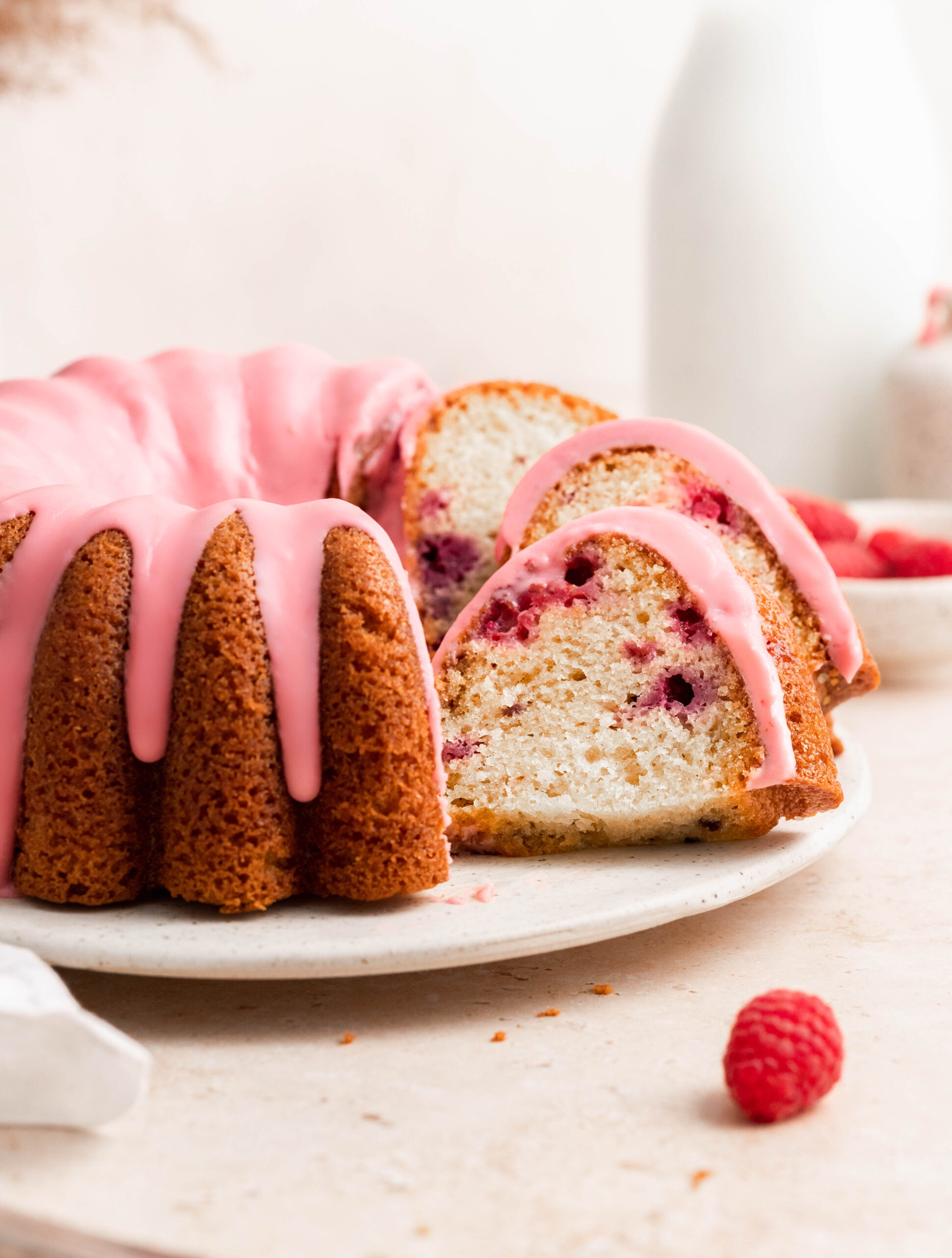 Raspberry bundt cake