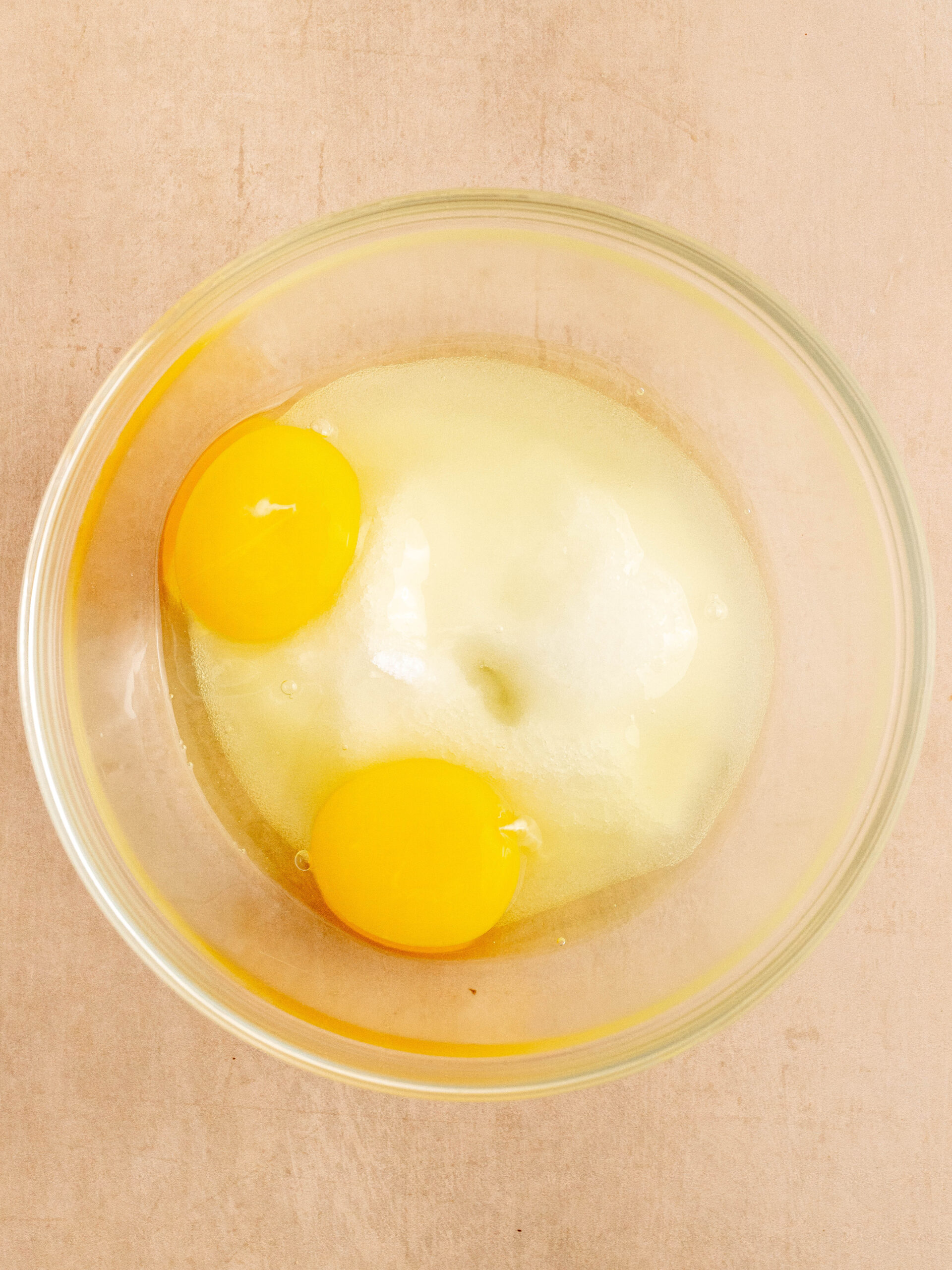 Step 1: Add eggs and sugar in a bowl