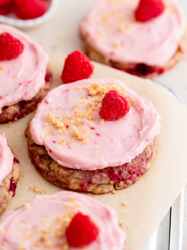 Raspberry Cheesecake Cookies - Julie Marie Eats