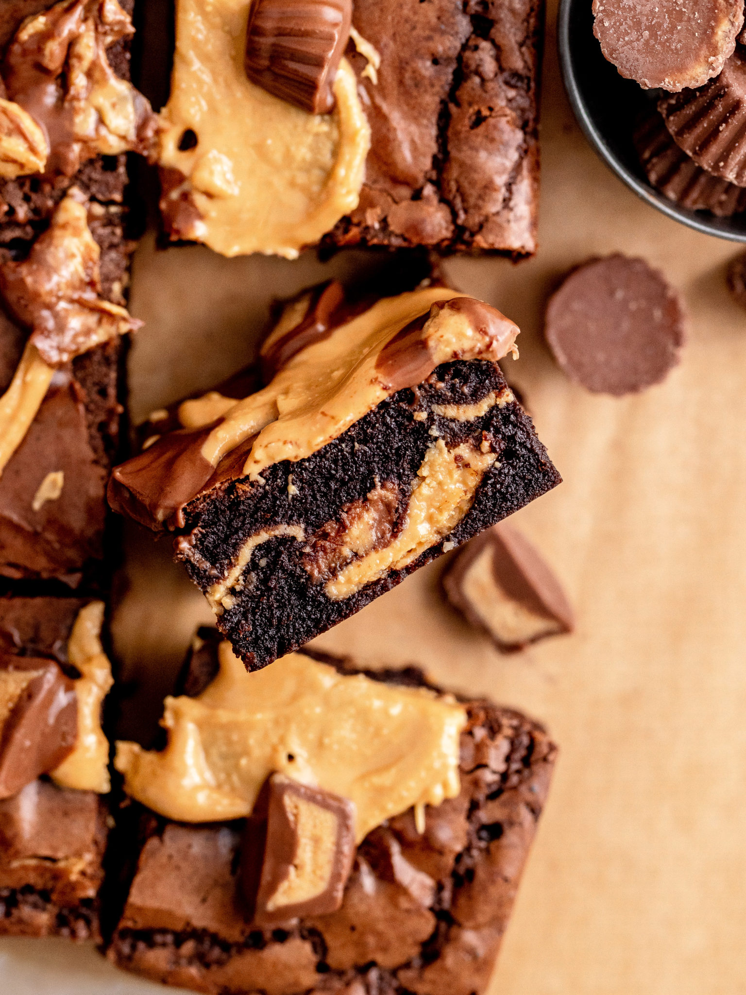 Chocolate Peanut Butter Brownies - Julie Marie Eats