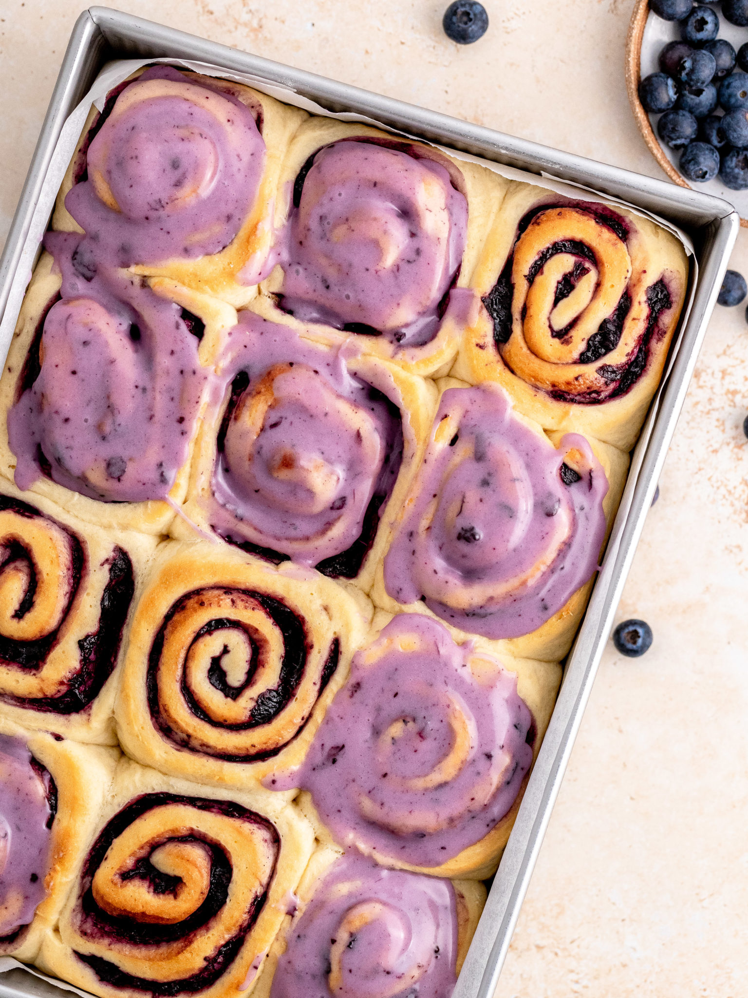 Blueberry Cinnamon Rolls - Julie Marie Eats