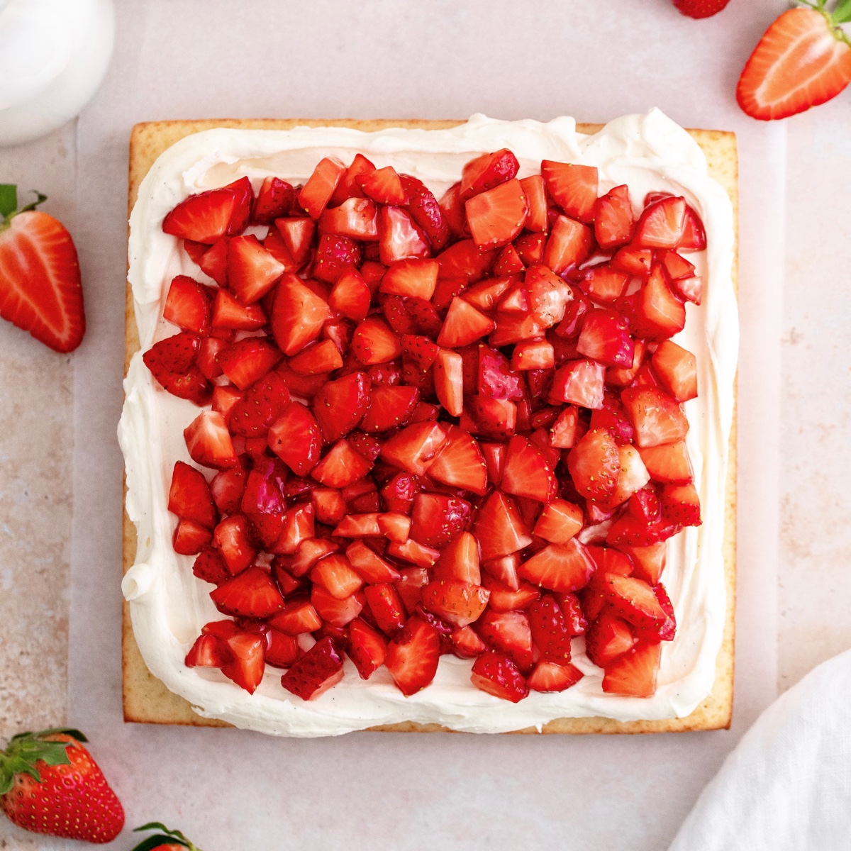Semi-Homemade Strawberry Crunch Cake Recipe - Scrambled Chefs