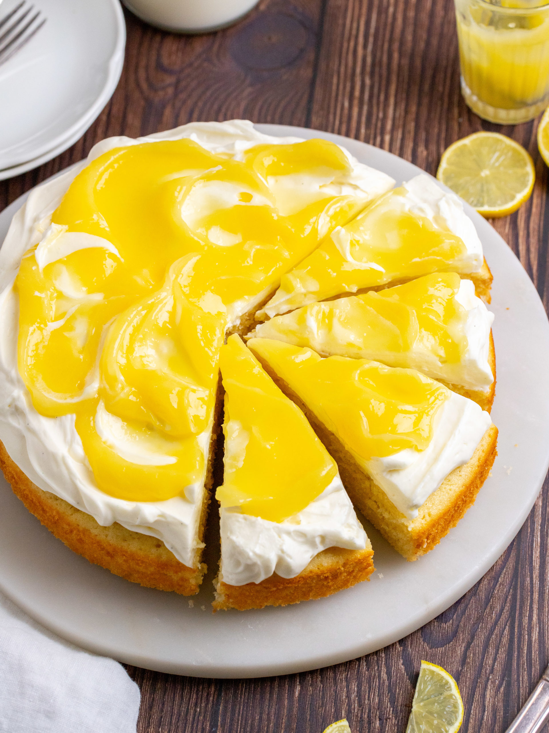 Easy Lemon Curd Cake - Single Layer - Entirely Elizabeth