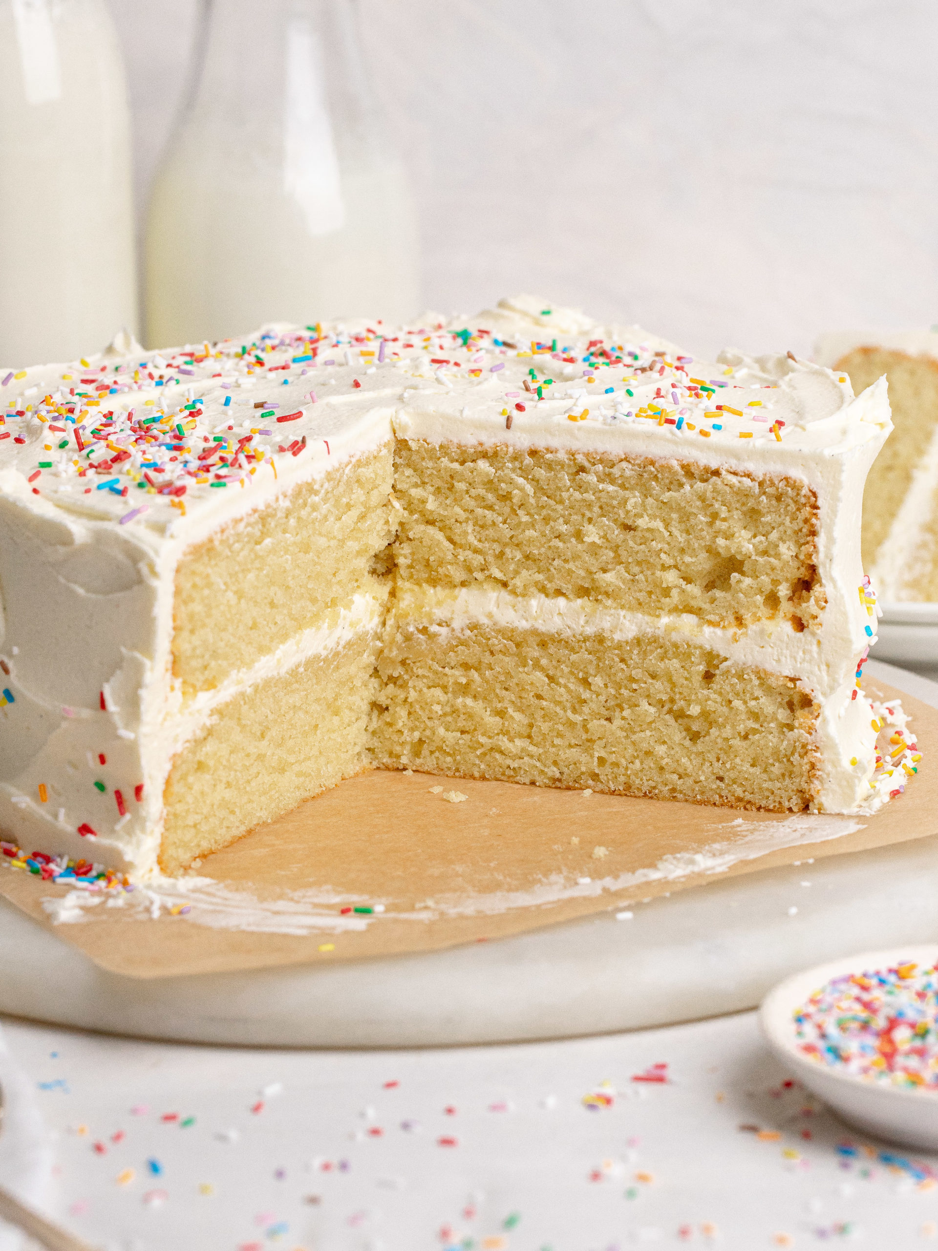 Classic Vanilla Birthday Cake - Julie Marie Eats