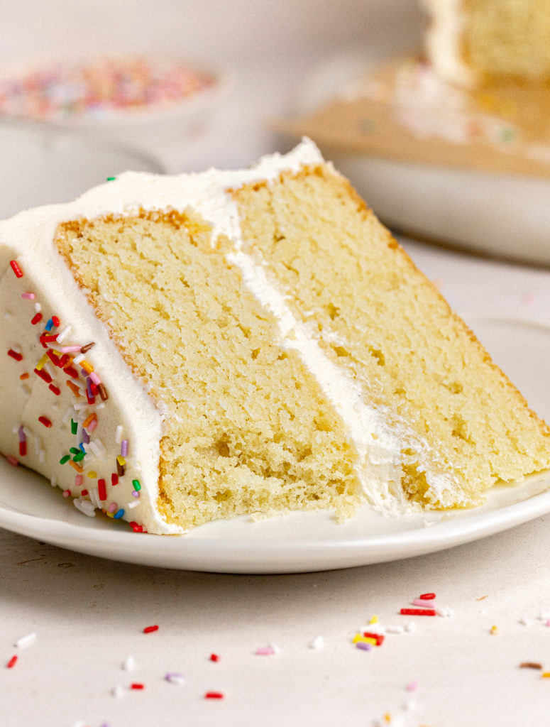 Classic Vanilla Birthday Cake - Julie Marie Eats