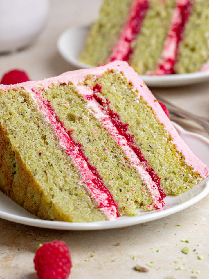 Raspberry Pistachio Cake - Julie Marie Eats