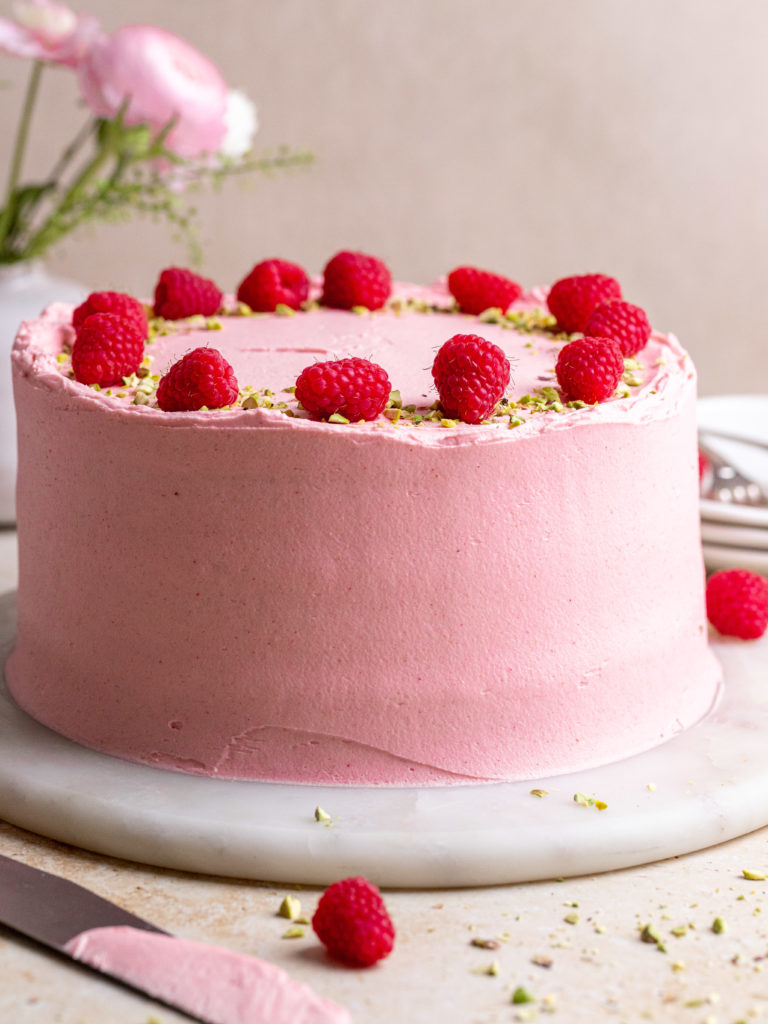 Raspberry Pistachio Cake - Julie Marie Eats