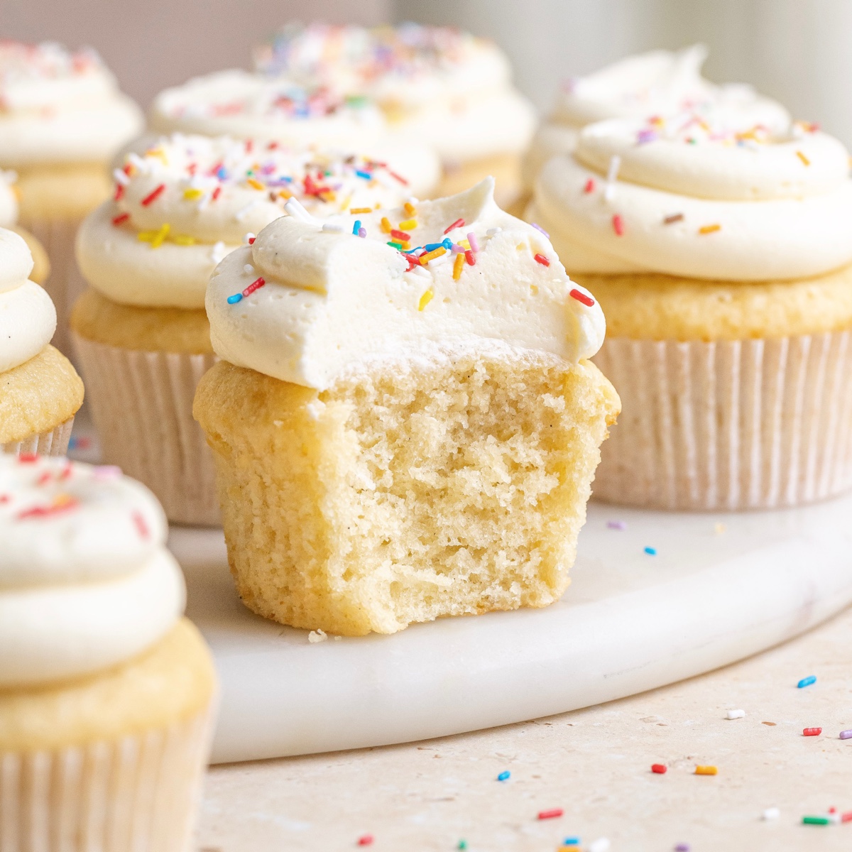 Vanilla Birthday Cupcakes   Julie Marie Eats