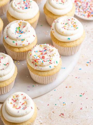 Vanilla Birthday Cupcakes - Julie Marie Eats