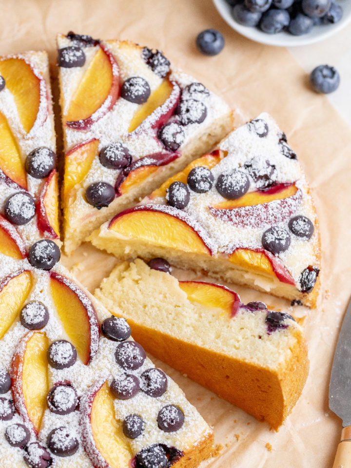 Peach Blueberry Cake - Julie Marie Eats