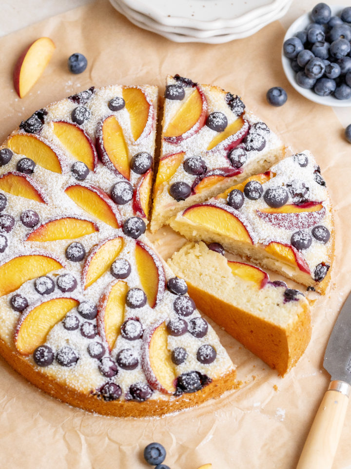 Peach Blueberry Cake - Julie Marie Eats