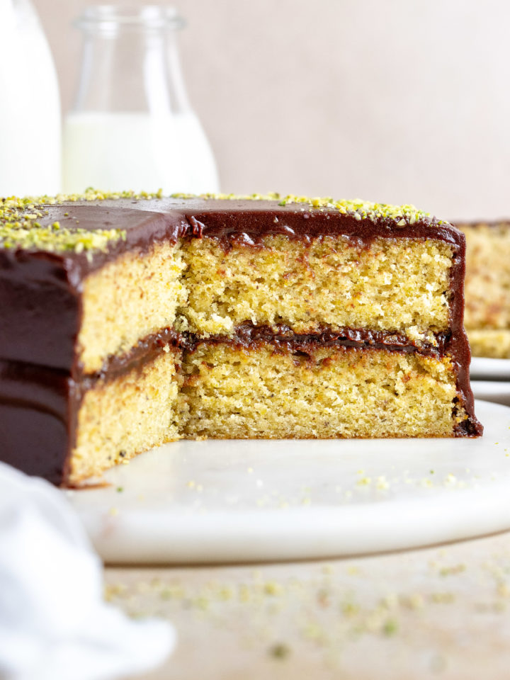 Chocolate Pistachio Cake - Julie Marie Eats