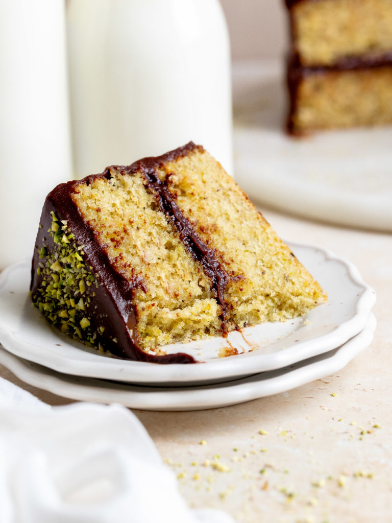 Chocolate Pistachio Cake - Julie Marie Eats
