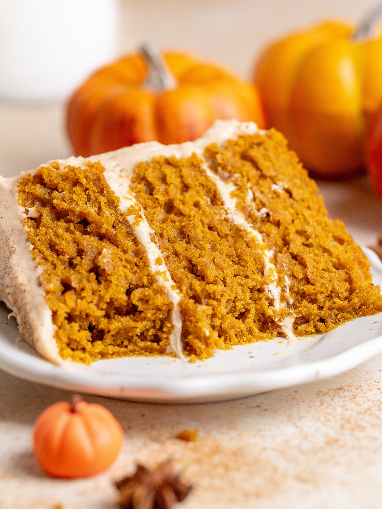 Pumpkin Cake with Cinnamon Cream Cheese Frosting Julie Marie Eats