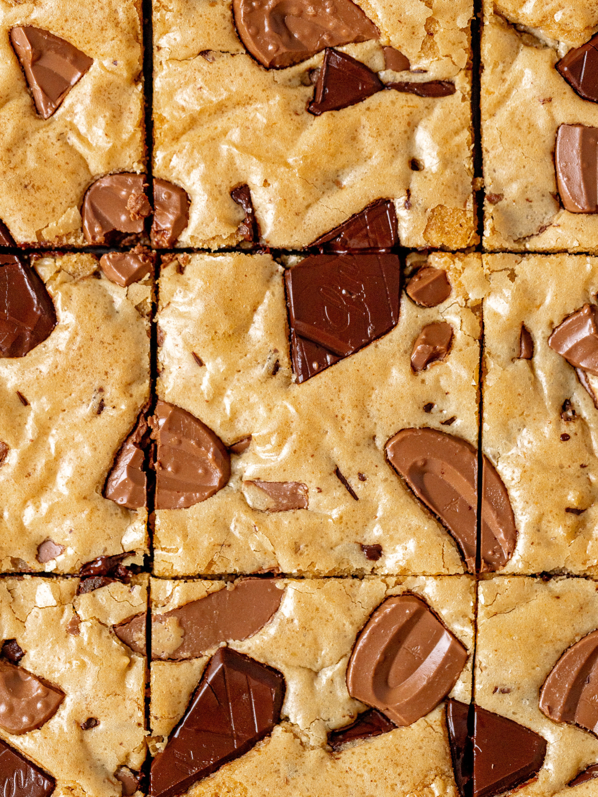 Close up of the brown butter blondies