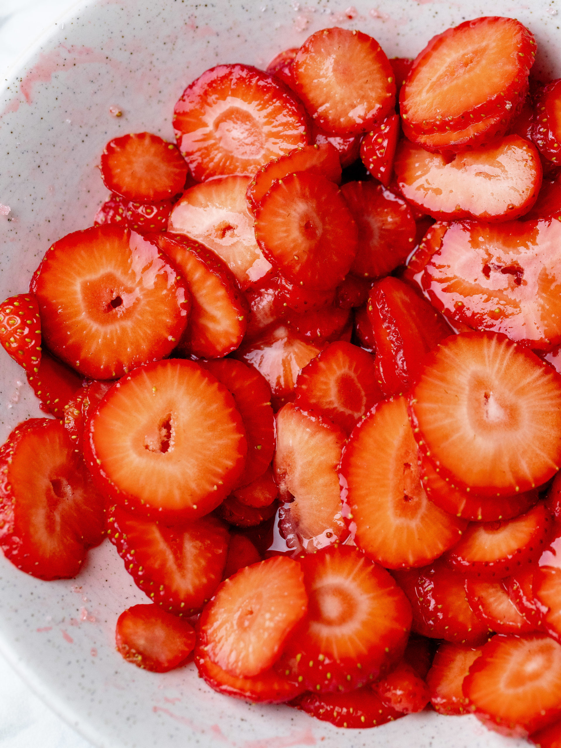 juicy macerated strawberries