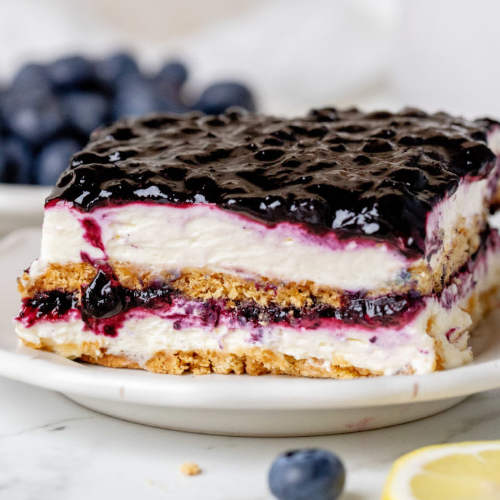 Blueberry Lemon Icebox Cake (No-Bake) - Julie Marie Eats