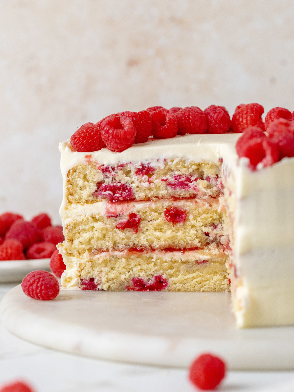 Raspberry White Chocolate Layer Cake - Julie Marie Eats
