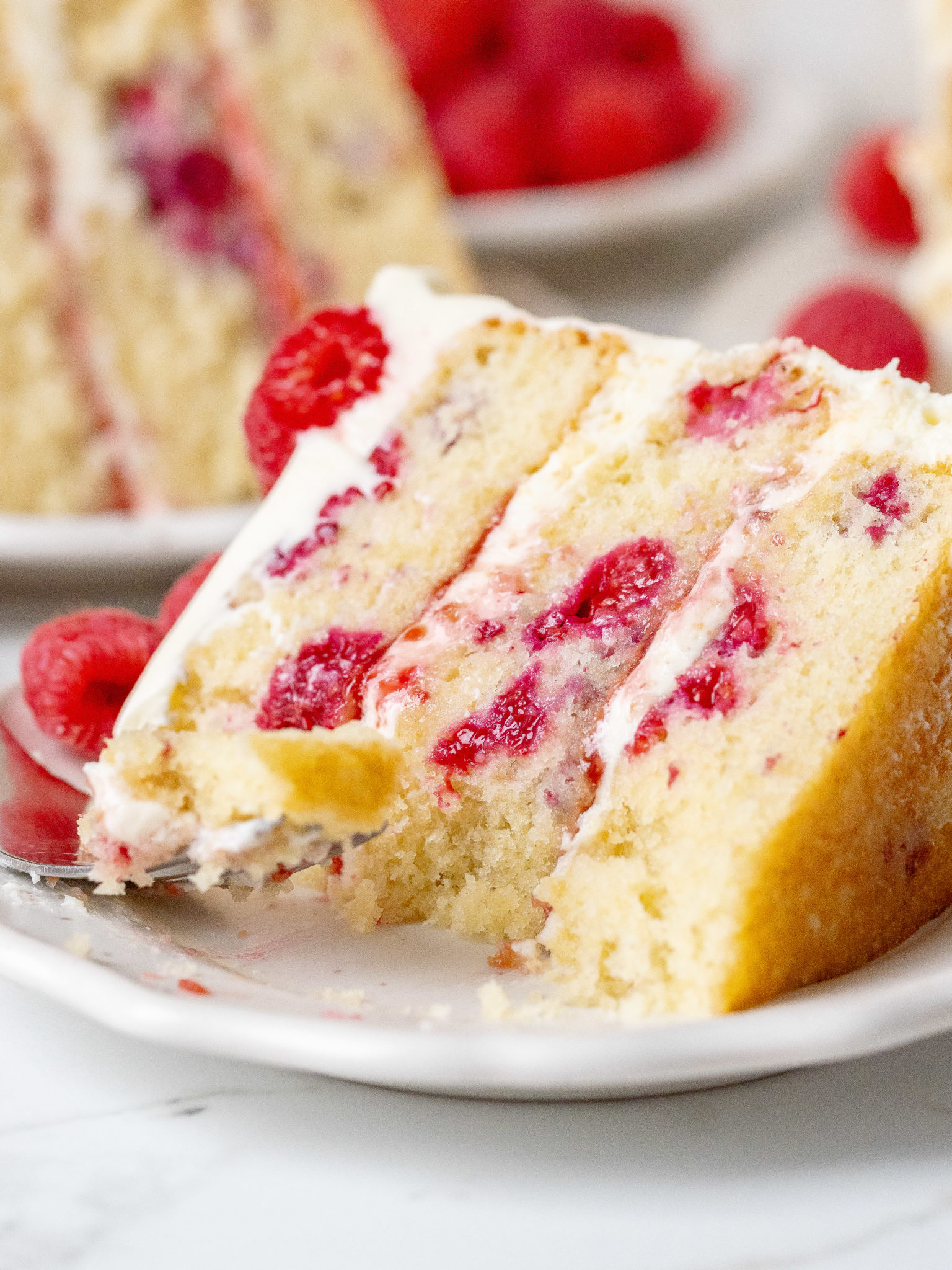 Raspberry White Chocolate Layer Cake - Julie Marie Eats